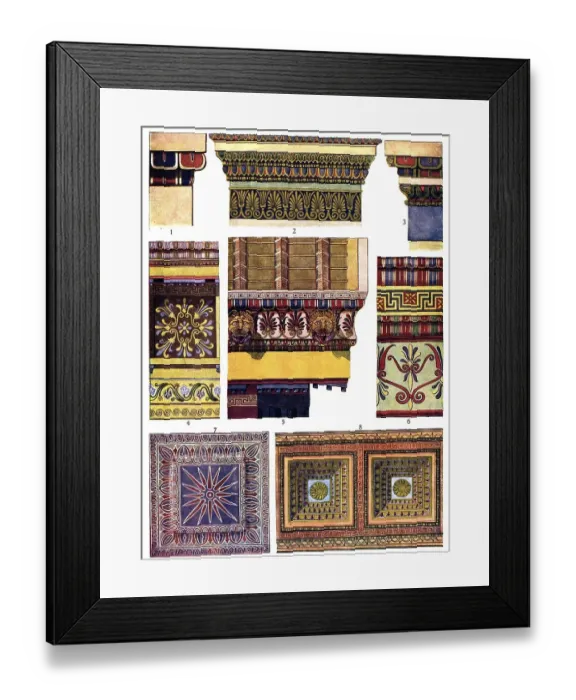 Framed Print : Historic illustration, Greek ornaments