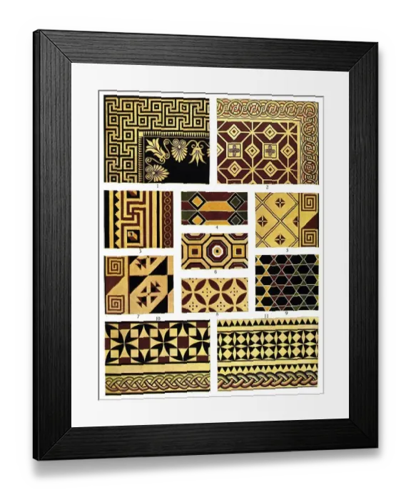 Framed Print : Historic illustration, Greek ornaments Framed Print : Historic illustration, Greek ornaments