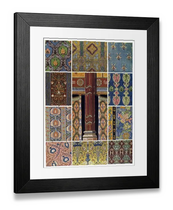 Framed Print : Historic illustration, French ornaments