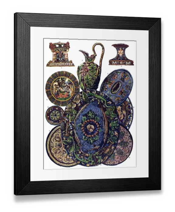 Framed Print : Historic illustration, French ornaments
