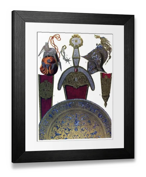 Framed Print : Historic illustration, French ornaments Framed Print : Historic illustration, French ornaments