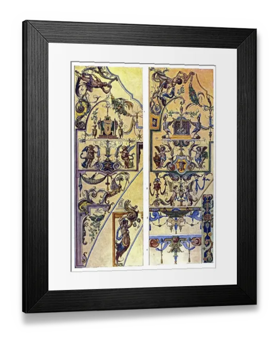 Framed Print : Historic illustration, German ornaments Framed Print : Historic illustration, German ornaments