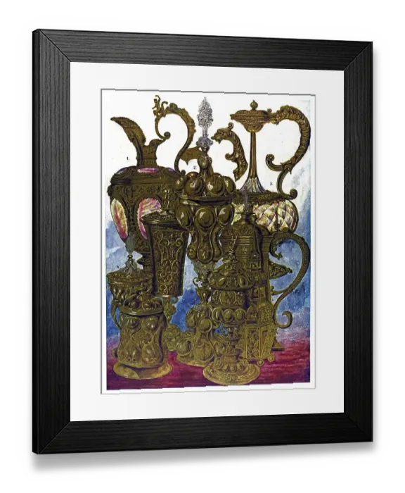 Framed Print : Historic illustration, German ornaments