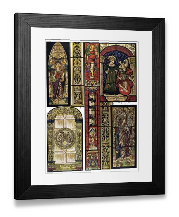 Framed Print : Historic illustration, German ornaments Framed Print : Historic illustration, German ornaments