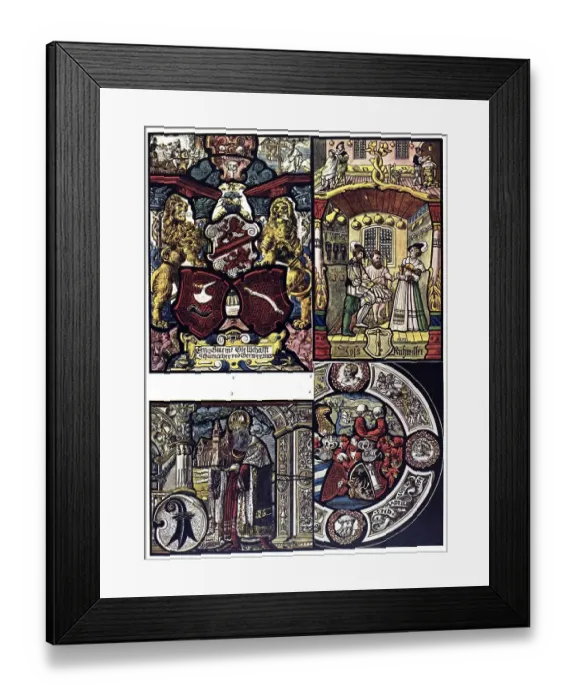 Framed Print : Historic illustration, German ornaments