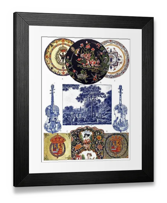 Framed Print : Historic illustration, German ornaments Framed Print : Historic illustration, German ornaments