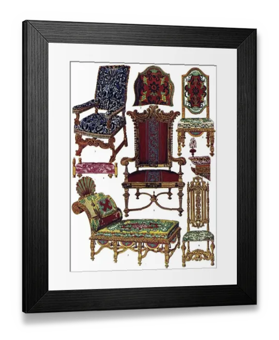 Framed Print : Historic illustration, English ornaments