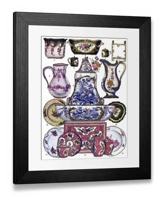 Framed Print : Historic illustration, French ornaments