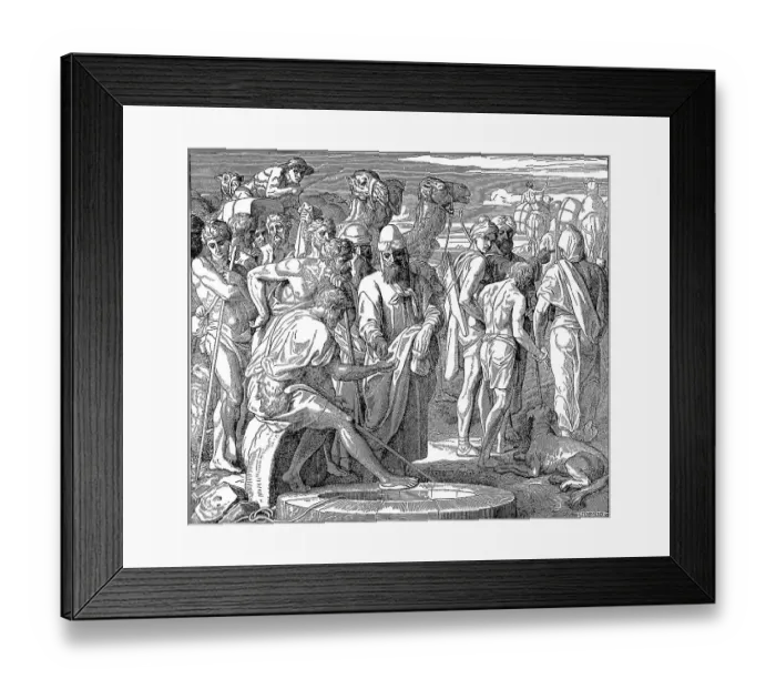 Framed Print : Woodcut, Joseph is sold by his brothers