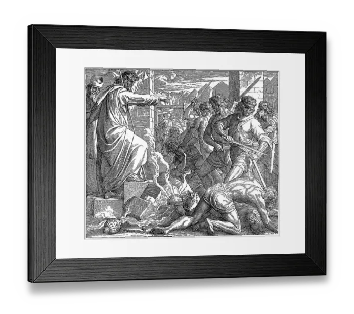 Framed Print : Woodcut, punishment for the idolatry