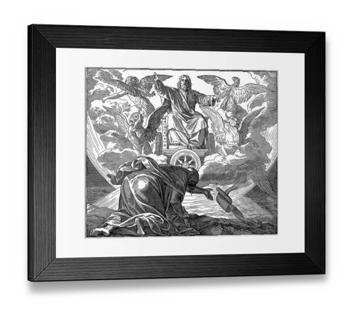 Framed Print : Woodcut, The Vocation of Ezekiel