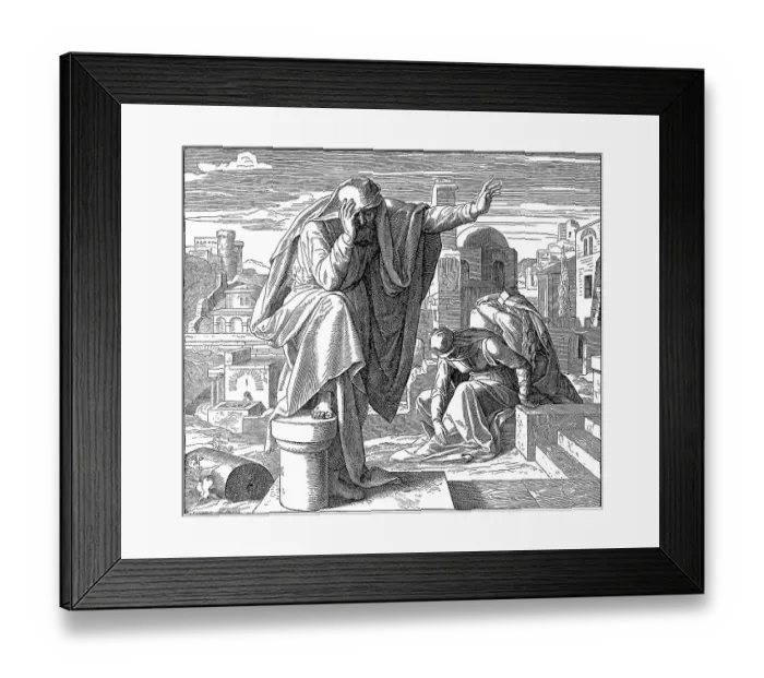 Framed Print : Woodcut, Jeremiah's Lament Framed Print : Woodcut, Jeremiah's Lament