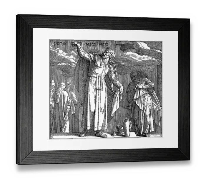 Framed Print : Woodcut, Daniel and Balthazar, Book of Daniel Framed Print : Woodcut, Daniel and Balthazar, Book of Daniel