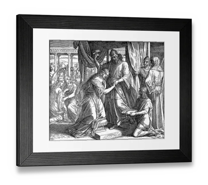 Framed Print : Woodcut, Esther, Book of Esther