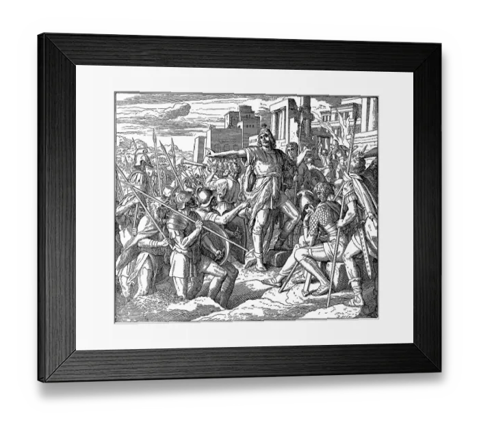 Framed Print : Woodcut, Judas the Maccabee, First Book of the Maccebee Framed Print : Woodcut, Judas the Maccabee, First Book of the Maccebee
