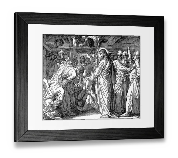 Framed Print : Woodcut, the sanctification of the gout sufferer