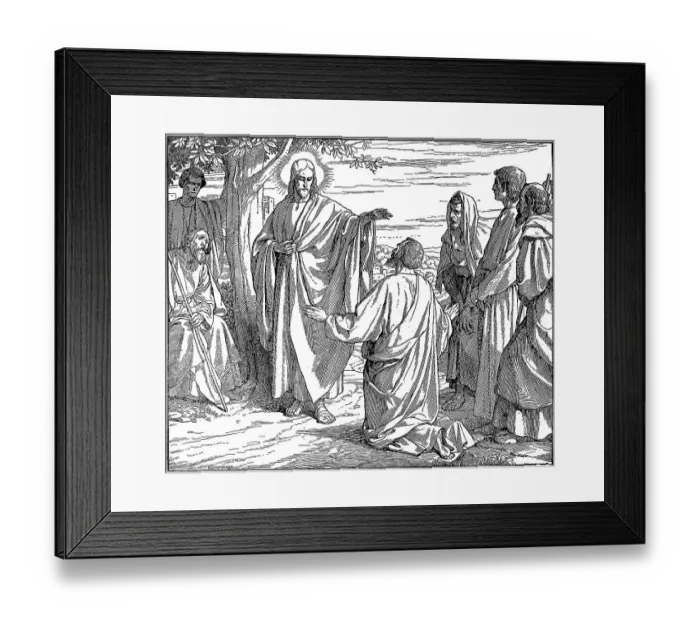 Framed Print : Woodcut, the promise of Primate