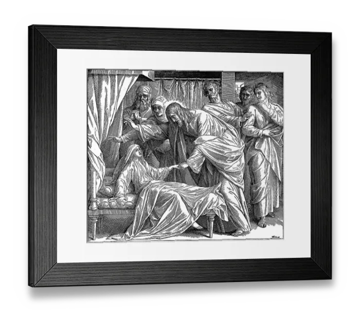 Framed Print : Woodcut, The Daughter of Jairus