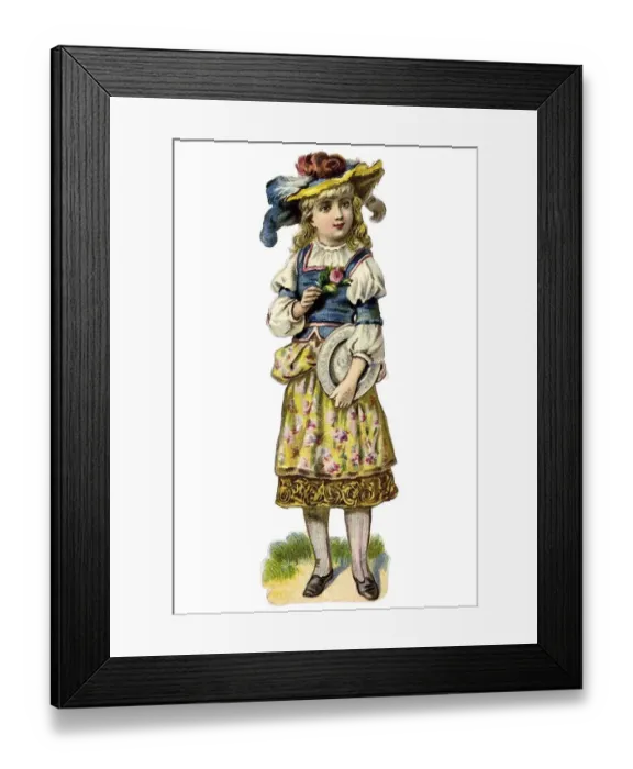 Framed Print : Nostalgic chromos illustration