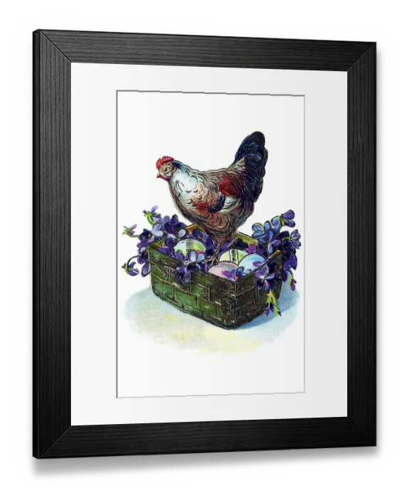 Framed Print : Nostalgic greeting card for Easter