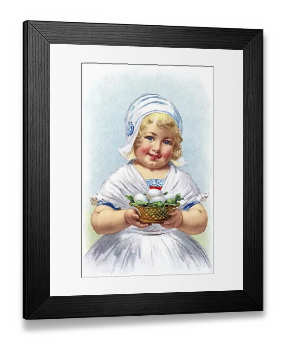Framed Print : Nostalgic greeting card for Easter