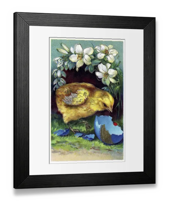 Framed Print : Nostalgic greeting card for Easter
