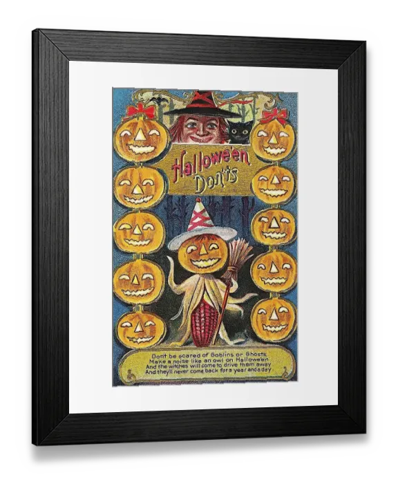 Framed Print : Pumpkin figure, witch, pumpkins