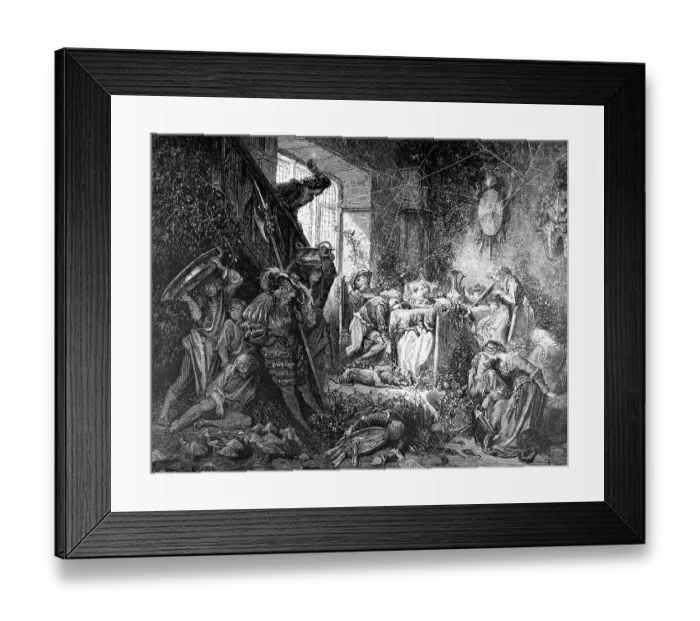 Framed Print : Sleeping Beauty, crowd sleeping in the rooms