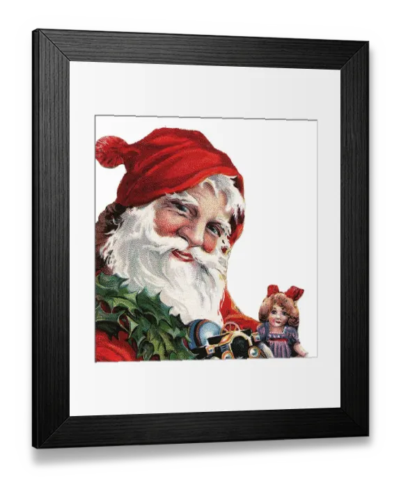 Framed Print : Santa Claus with toys, historical illustration Framed Print : Santa Claus with toys, historical illustration