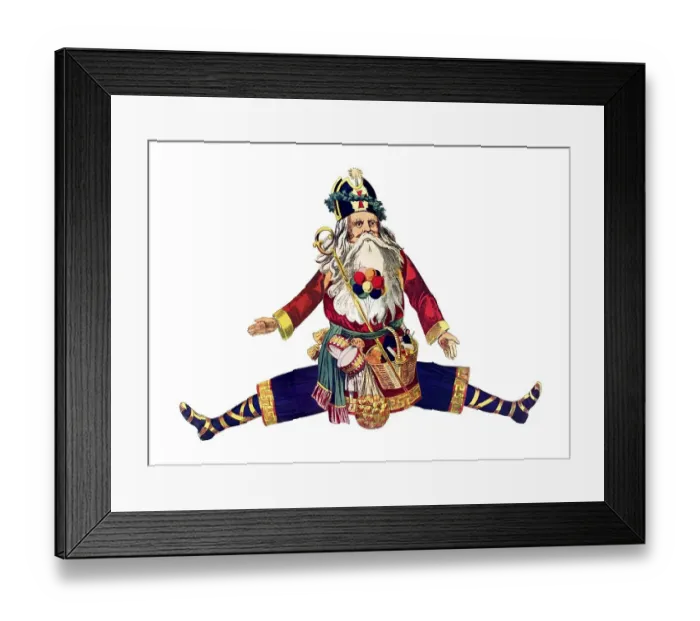 Framed Print : Dancing Santa Claus, historical illustration Framed Print : Dancing Santa Claus, historical illustration