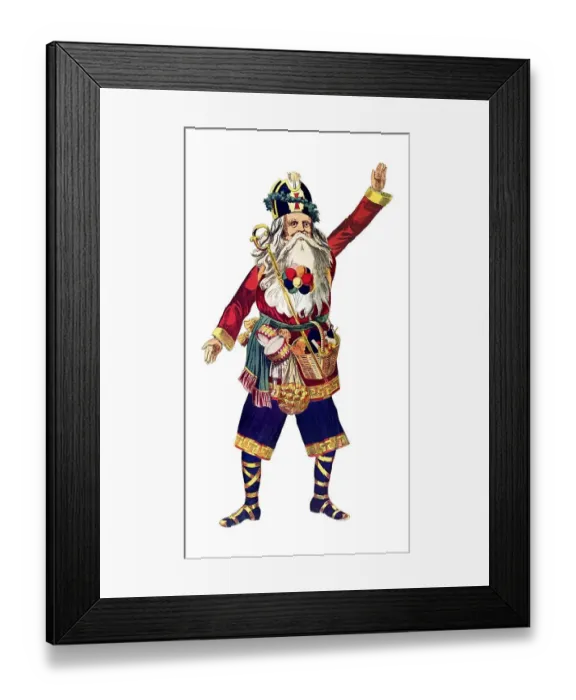 Framed Print : Waving Santa Claus, historical illustration