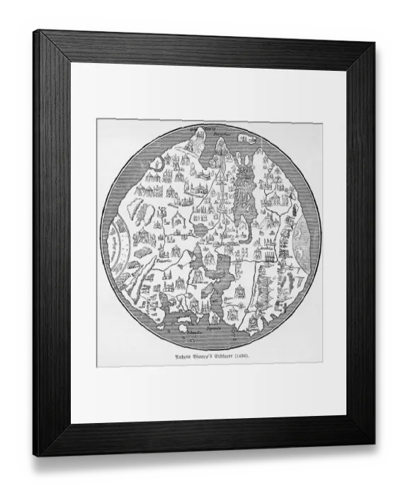 Framed Print : Bianco World Map (1436) by the Venetian navigator Andrea Bianco