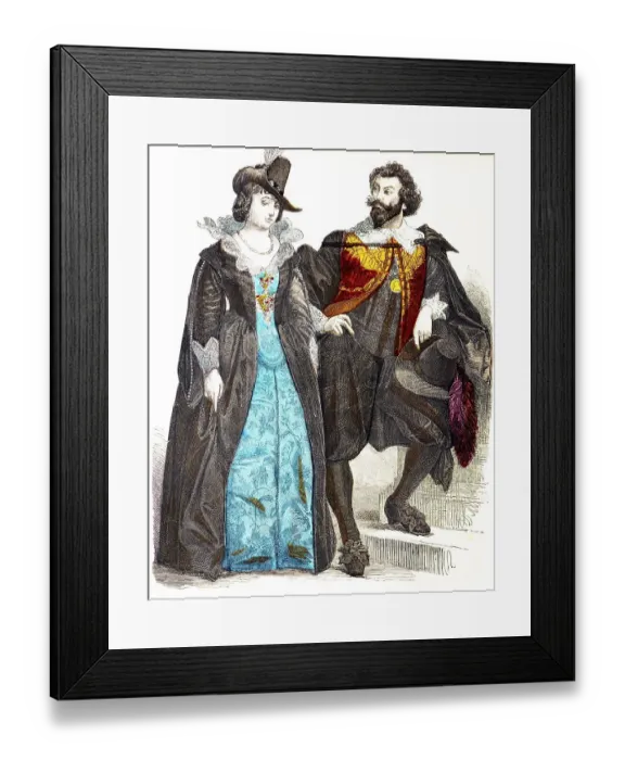 Framed Print : Muenchener Bilderbogen, Costumes Framed Print : Muenchener Bilderbogen, Costumes