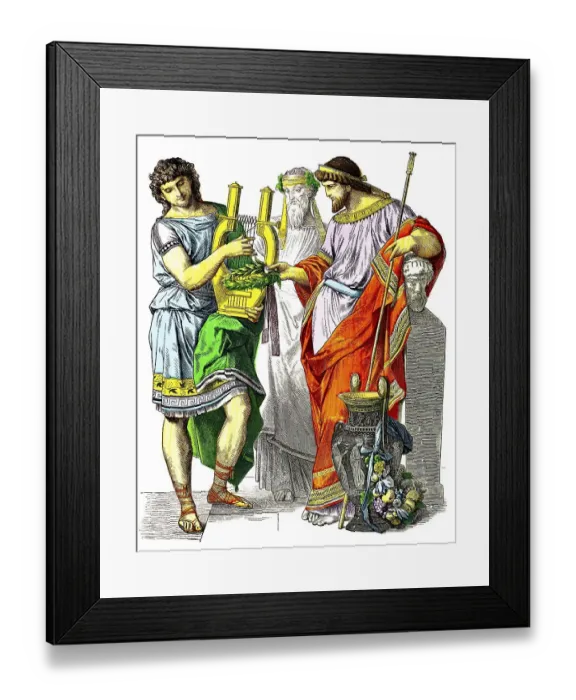 Framed Print : Muenchener Bilderbogen, costumes (l) (r)