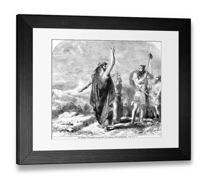 Framed Print : The prophet Oded commands the Israelites to send back the captive Jews