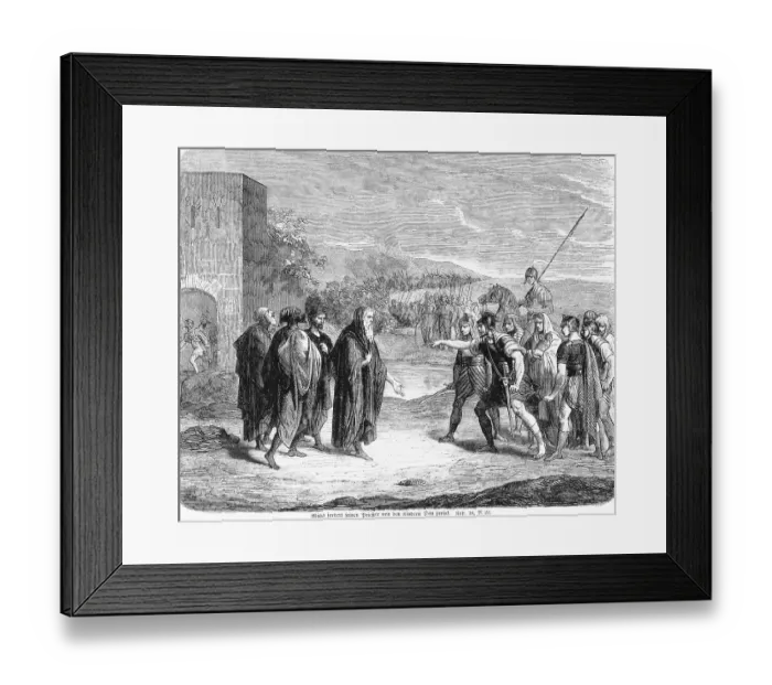 Framed Print : Micah reclaims his priest from the children of Dan
