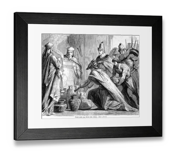 Framed Print : David consecrates his treasures to the Lord
