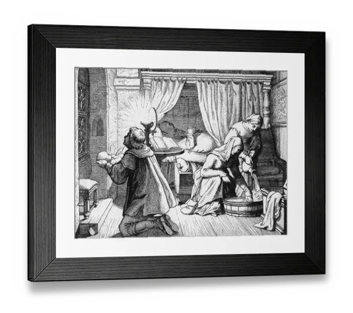Framed Print : Martin Luther's birth at night at 11 o'clock November 1483 Framed Print : Martin Luther's birth at night at 11 o'clock November 1483