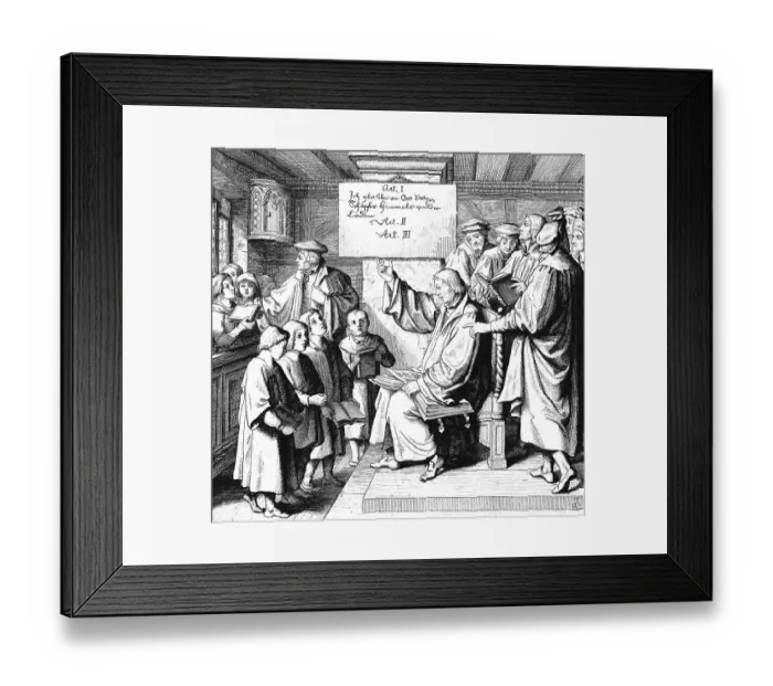 Framed Print : Martin Luther sees the improvement of school lessons
