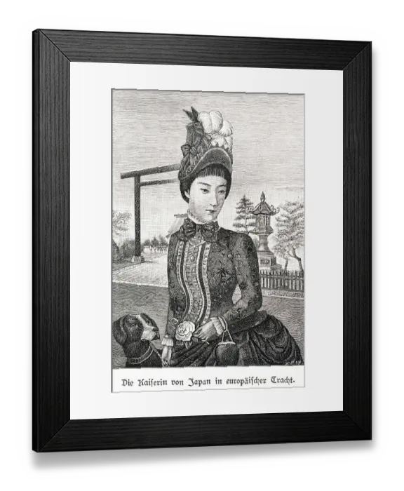 Framed Print : Portrait of the Empress of Japan in European traditional costume Framed Print : Portrait of the Empress of Japan in European traditional costume