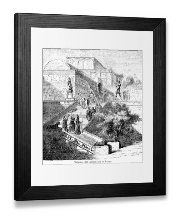 Framed Print : Entrance to the royal palace in Nineveh or Niniveh