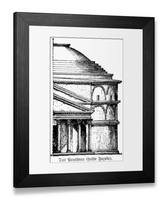 Framed Print : Half facade of the Pantheon, sanctuary in Rome Framed Print : Half facade of the Pantheon, sanctuary in Rome