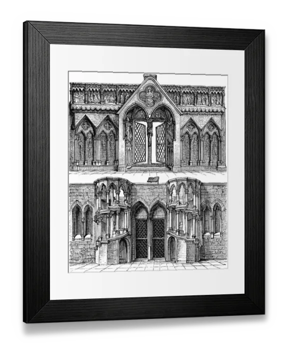 Framed Print : Lettner separating elements on the west choir of Naumburg Cathedral of St Peter and Paul