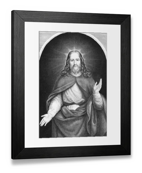 Framed Print : Portrait of Jesus Christ, halo