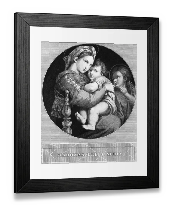 Framed Print : Portrait of Madonna della Sedia after Raphael