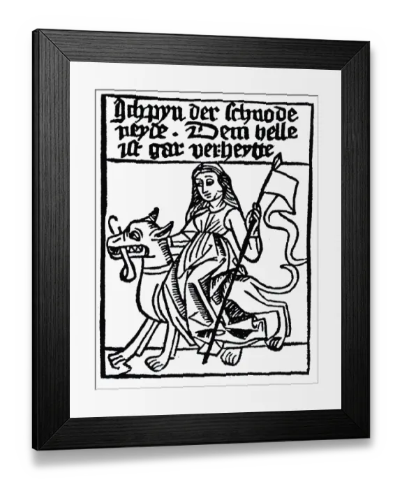 Framed Print : Envy, allegoric image of the vices Framed Print : Envy, allegoric image of the vices