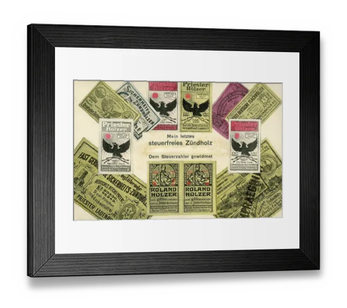 Framed Print : Tax, tax office, satire on the Zuendwarensteuer Framed Print : Tax, tax office, satire on the Zuendwarensteuer
