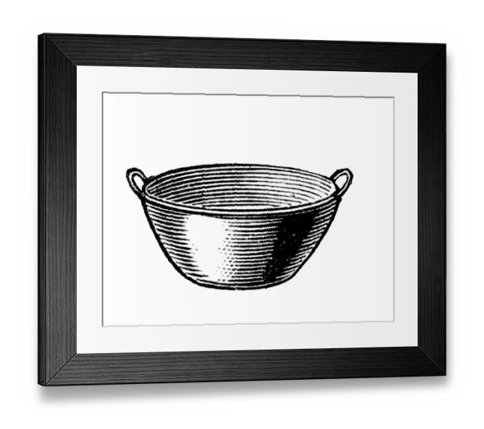 Framed Print : Mixing bowl, historical illustration Framed Print : Mixing bowl, historical illustration