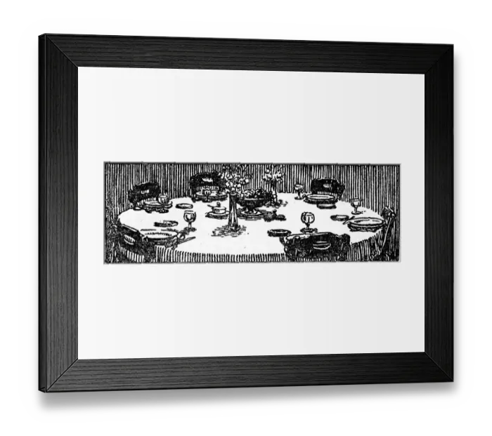 Framed Print : Dining table, historical illustration from: Emmi Conradi-Stahl: How Gritli learns to housekeep
