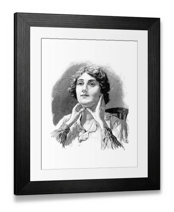 Framed Print : Hoisting of the hyoid bone, historical illustration from: Anna Fischer Dueckelmann